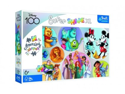 Puzzle Barevný svět Disney 160 XL Super Shape 60x40cm v krabici 40x27x6cm