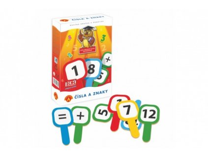 Cedulky - Čísla a znaky společenská hra naučná v krabici 11,5x18x3,5cm