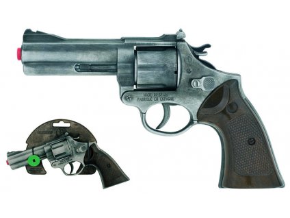 Policejní revolver Gold colection stříbrný kovový 12 ran skladem
