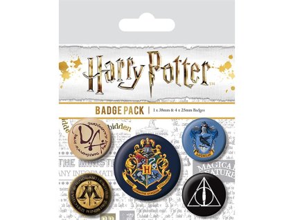 Set odznaků Harry Potter Bradavice