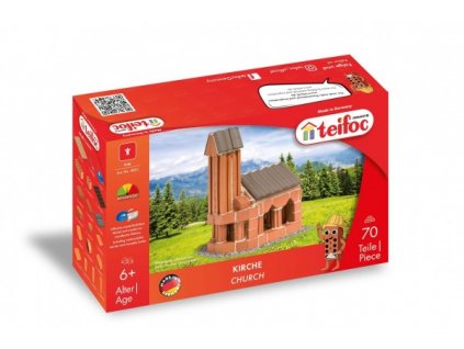 Stavebnice Teifoc Kostel II 70ks v krabici 29x18x8cm