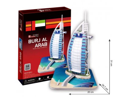 CubicFun - Puzzle 3D Burj Al Arab - 44 dílků