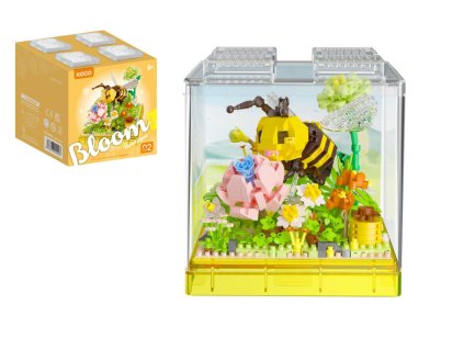 Stavebnice mini KOCO Včelka plast 668ks v krabičce 11x12x11cm