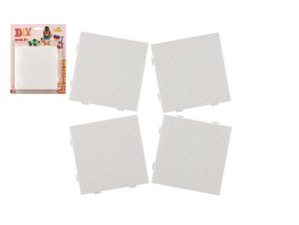 Podložka na zažehlovací korálky Hama - napojovací čtverec 4ks na kartě 20x24x3cm