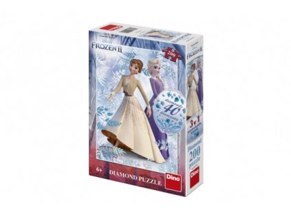 Puzzle 3v1 Ledové království II/Frozen II 200 dílků s diamanty s lepidlem v krabici 20x29,5x6cm