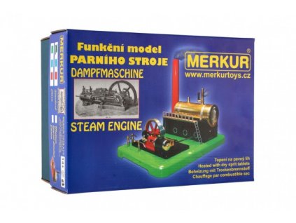 MERKUR funkční model parního stroje Medium krabici 28x11x20cm
