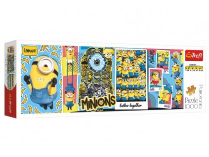 Puzzle panoramatické Mimoni 1000 dílků 97x34cm v krabici 40x13,5x7cm