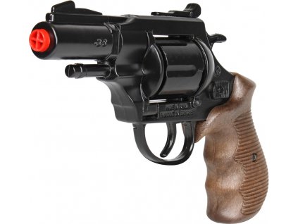 Policejní revolver Gold colection černý kovový 12 ran
