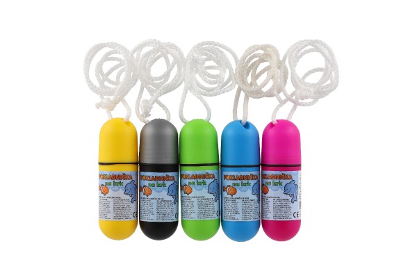 Teddies Pokladnička na krk se šňůrkou 11,5cm plast asst 5 barev vodotěsná