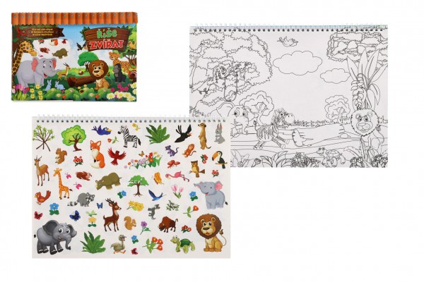 FONI Book Blok Říše zvířat se samolepkami CZ verze 35x25cm