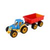 Traktor s vlekem plast 53cm na volný chod 2 barvy v síťce