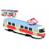 Tramvaj Tatra T3 česká kovová 16cm retro na zpětný chod v krabičce 20x8x6cm CZ design