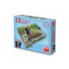 Kostky kubus Krtek a zvířátka dřevo 12ks v krabičce 22x18x4cm