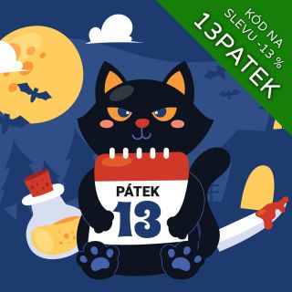 PÁTEK 13. je u nás jednoznačně šťastný den! 🥳 💡 s kódem ▶️13PATEK◀️ máš slevu -13 % NA VŠE 🔥 Hračky, knížky, Halloween,...