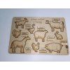 Stopy zvířat z FARMY - puzzle, vkládačka