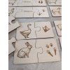 Dřevěné puzzle - stopy domácích zvířat