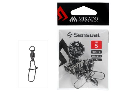 Mikado ložiskový obratlík s karabinou FASTLOCK  5 ks (Velikost 2 / 19 kg)