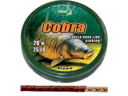 Katran ztužená návazcová šňůrka Coated braided hook links COBRA 20m (Příchutě 15 lb)