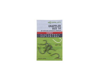 Korum háčky Grappler Hooks-barbed-10 ks (Velikost vel. 8)