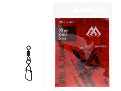 Mikado obratlík s karabinou a kroužkem  5 ks (Velikost 1/0 / 50 kg)