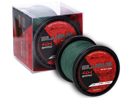 Mikado pletená šňůra - SILURUS 4 X BRAID - 600m - zelená (Varianta 0.35mm/33.40kg)