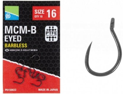 Preston MCM-B Eyed Hooks-barbless-10ks (Velikost vel. 8)