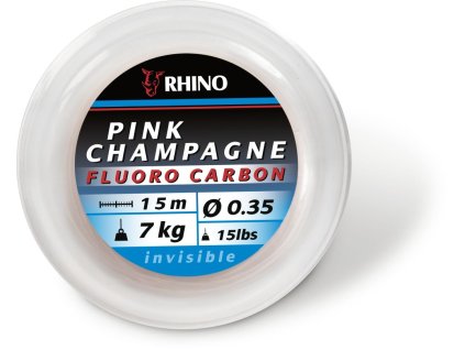 RHINO fluorocarbon PINK CHAMPAGNE FLUORO CARBON 15M (Průměr 0,28 mm 5 kg)
