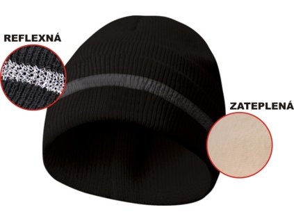 5097 2 5097 zateplena cepice s reflexnim paskem cerna