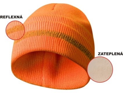 5448 1 5448 zateplena cepice s reflexnim paskem oranzova