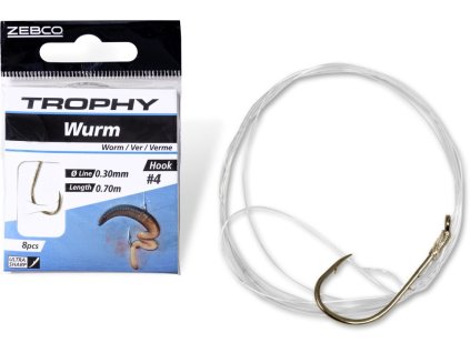 ZEBCO HOTOVÝ NÁVAZEC TROPHY WURM STŘÍBRNÁ 8ks/bal (Délky 70 cm / 35 mm #2)