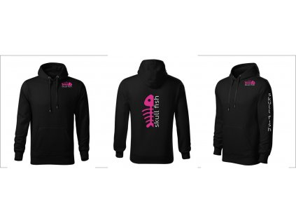 Mikina s kapucí SKULLFISH černá (Velikost 2XL)