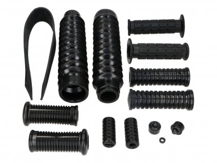 frame, gearshift, kick starter, handlebar, front fork rubber parts set 14-piece for Simson S50, S51, S70