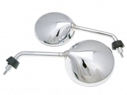 mirror set M8 chrome short version right-hand thread for Vespa GTS, GTV, LXV, LX, S, Primavera, Sprint