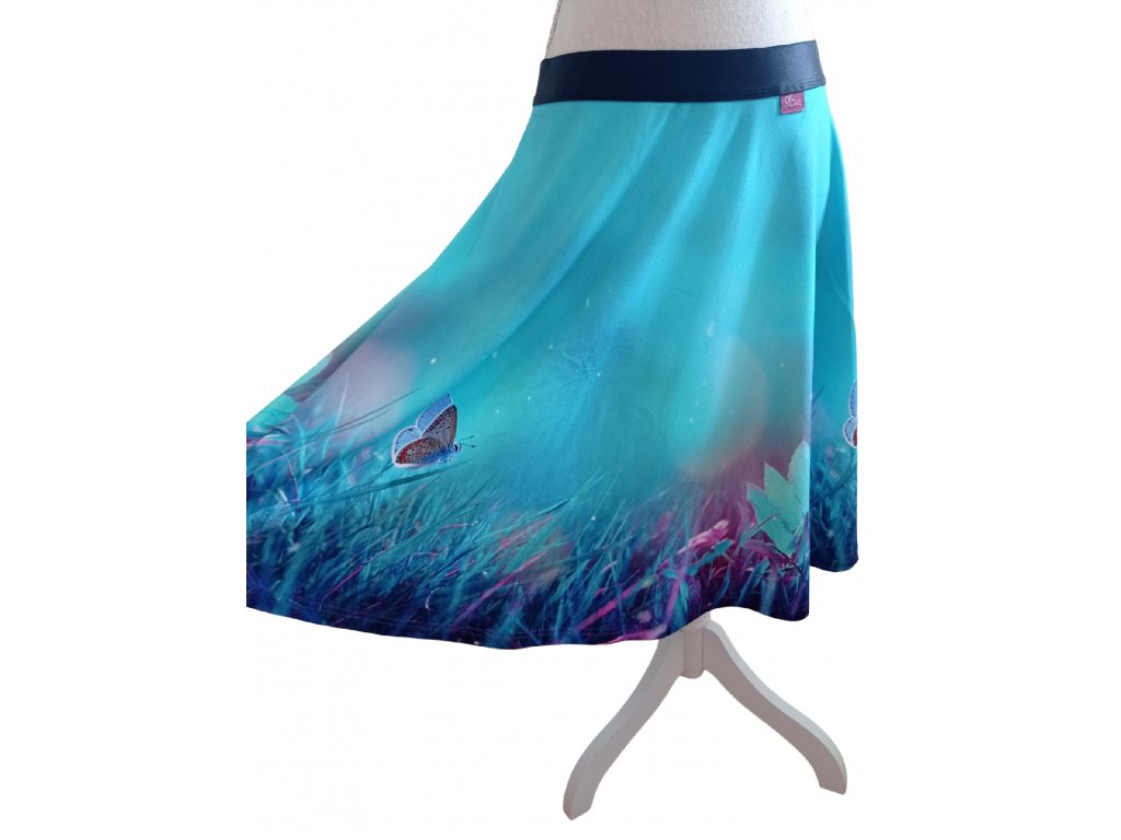 Abeli Dámská půlkolová sukně Fialová tráva Velikost: L-XL