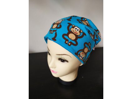 Katyv Baby Oboustranná čepice Opičky/Modrá