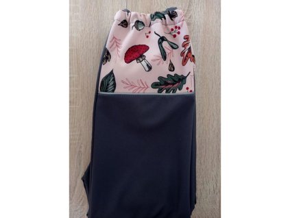 Abeli Softshellové kalhoty s flísem šedé, Podzimní listí na růžové