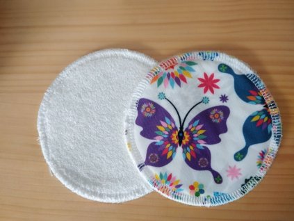 Abeli Látkové kojící vložky do podprsenky MALÉ, Motýlci 1 pár, PUL