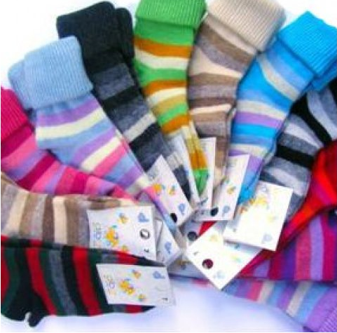 Diba vlněné dětské ponožky 3 vel. 23-25 Barva: Proužky holka