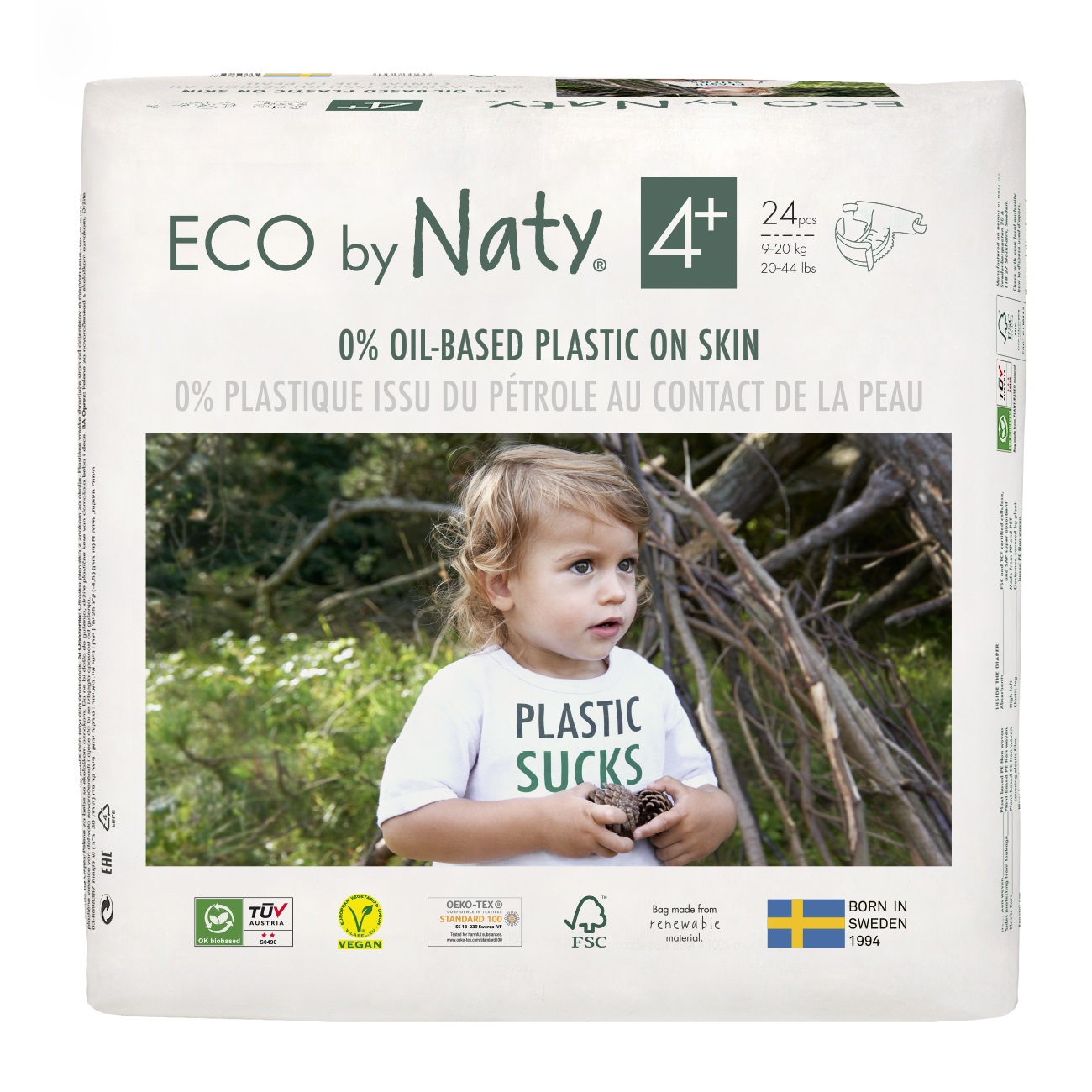 Naty Plenky vel. 4+ Maxi plus 9-20 kg, 24 ks