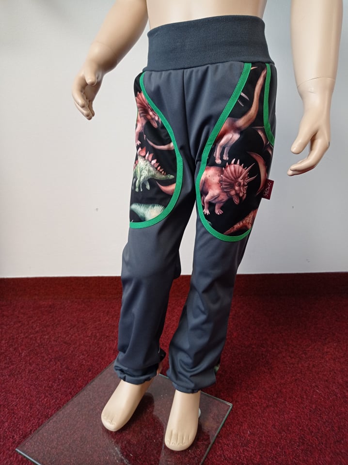 Abeli Softshellové kalhoty letní pružné Slim fit, šedá Pravěk Velikost: 86