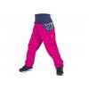 9717 8 unuo detske softshellove kalhoty s fleecem fuchsiova kvetinky