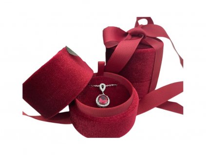 Dárková krabička Red na náhrdelník se stužkou