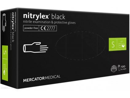 i mercator medical rekawice nitrylowe nitrylex black s 100szt