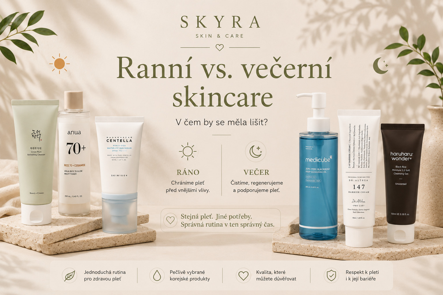 Ranní vs. večerní skincare