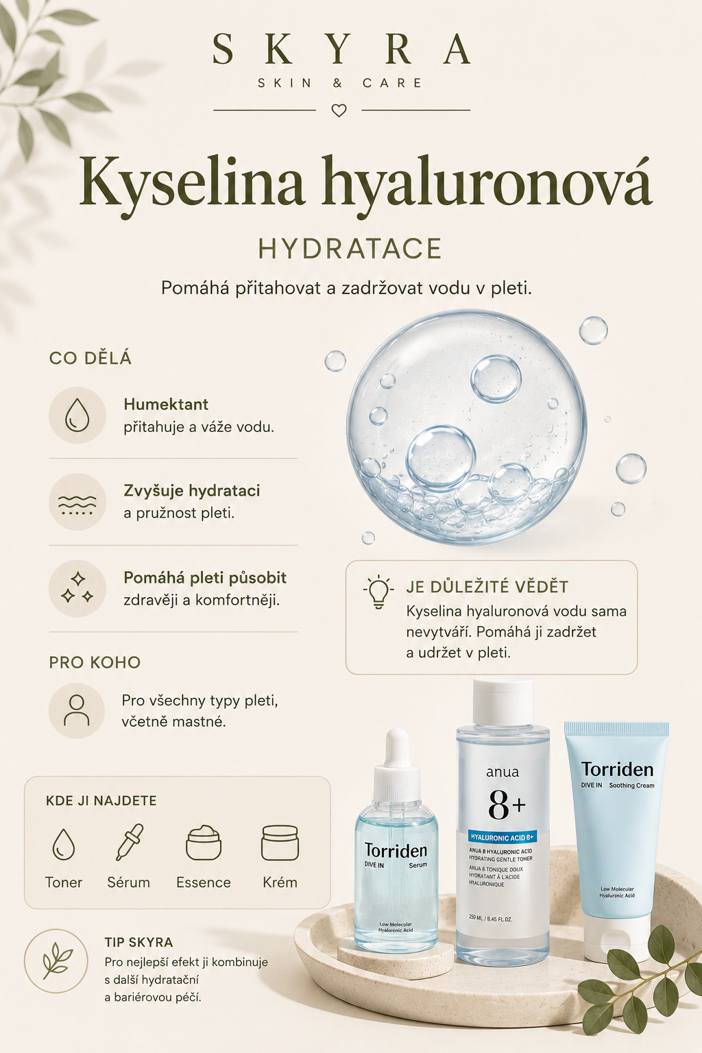 Kyselina hyaluronová – hydratace pleti