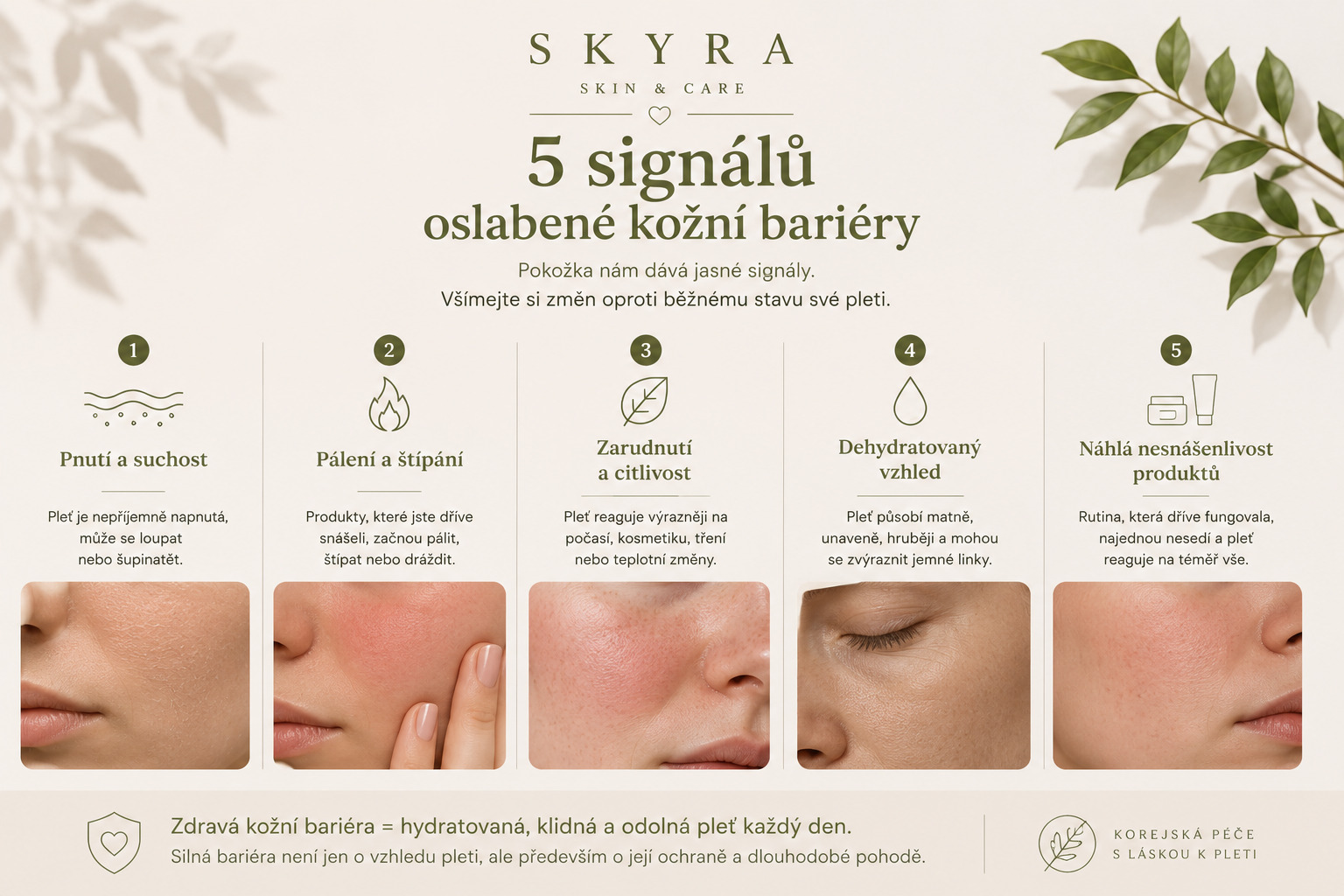 5 signálů oslabené kožní bariéry