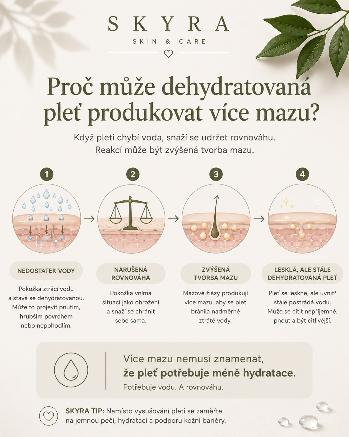 Proč může dehydratovaná pleť produkovat více mazu