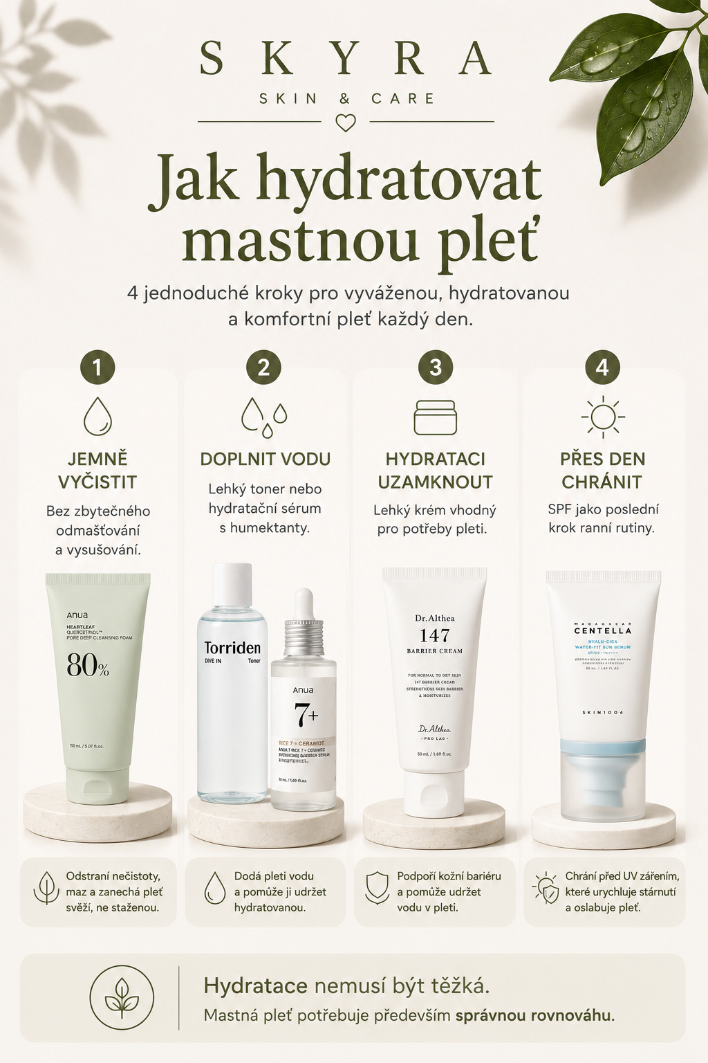 Jak hydratovat mastnou pleť – čtyři jednoduché kroky