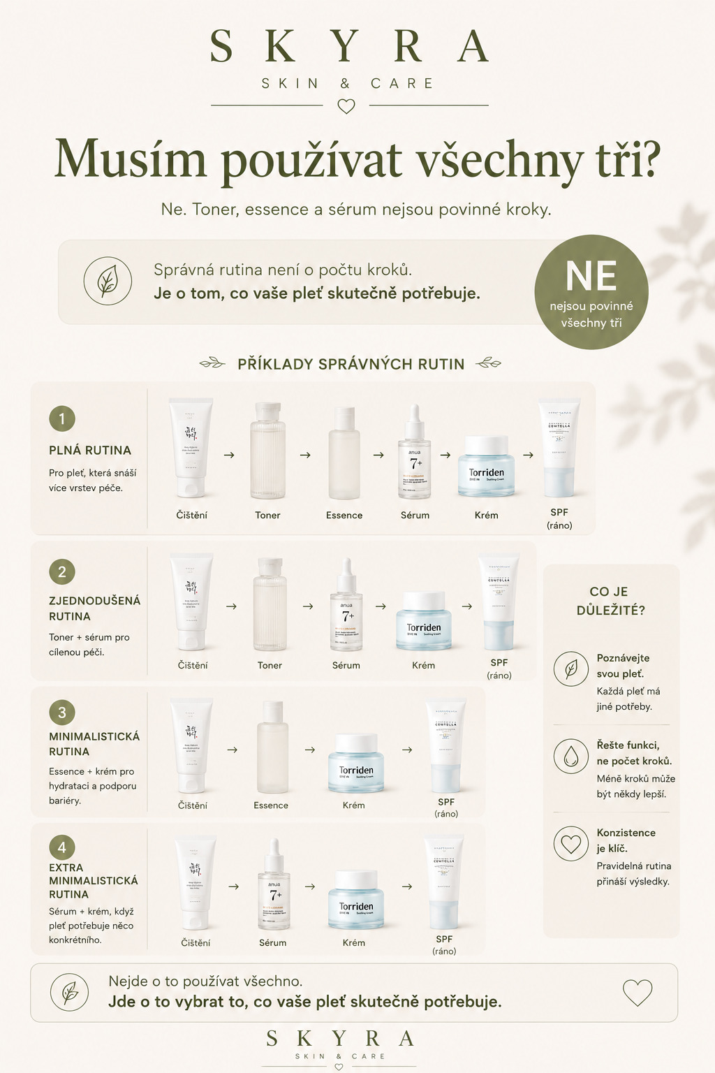 Musím používat toner, essence a sérum všechny tři