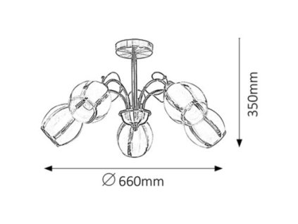 Rabalux Joel 2271 - E27 5x MAX 60 - bronzová